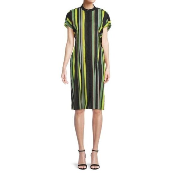 Akris Cotton Voice Tunic Dress in Stripe Print Sz. 8 - Picture 2 of 9